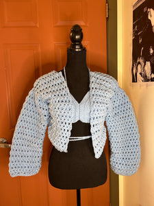 Light Blue Cardigan and Bralette