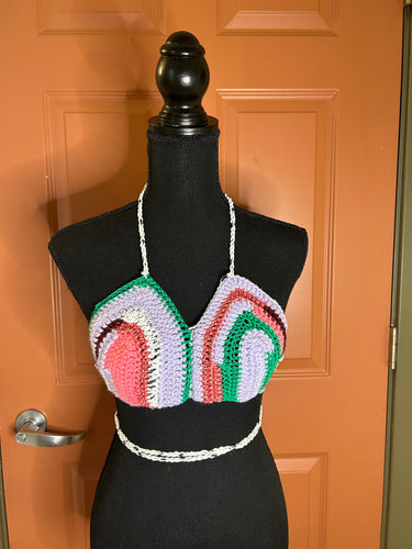Multicolored Color Block Bralette