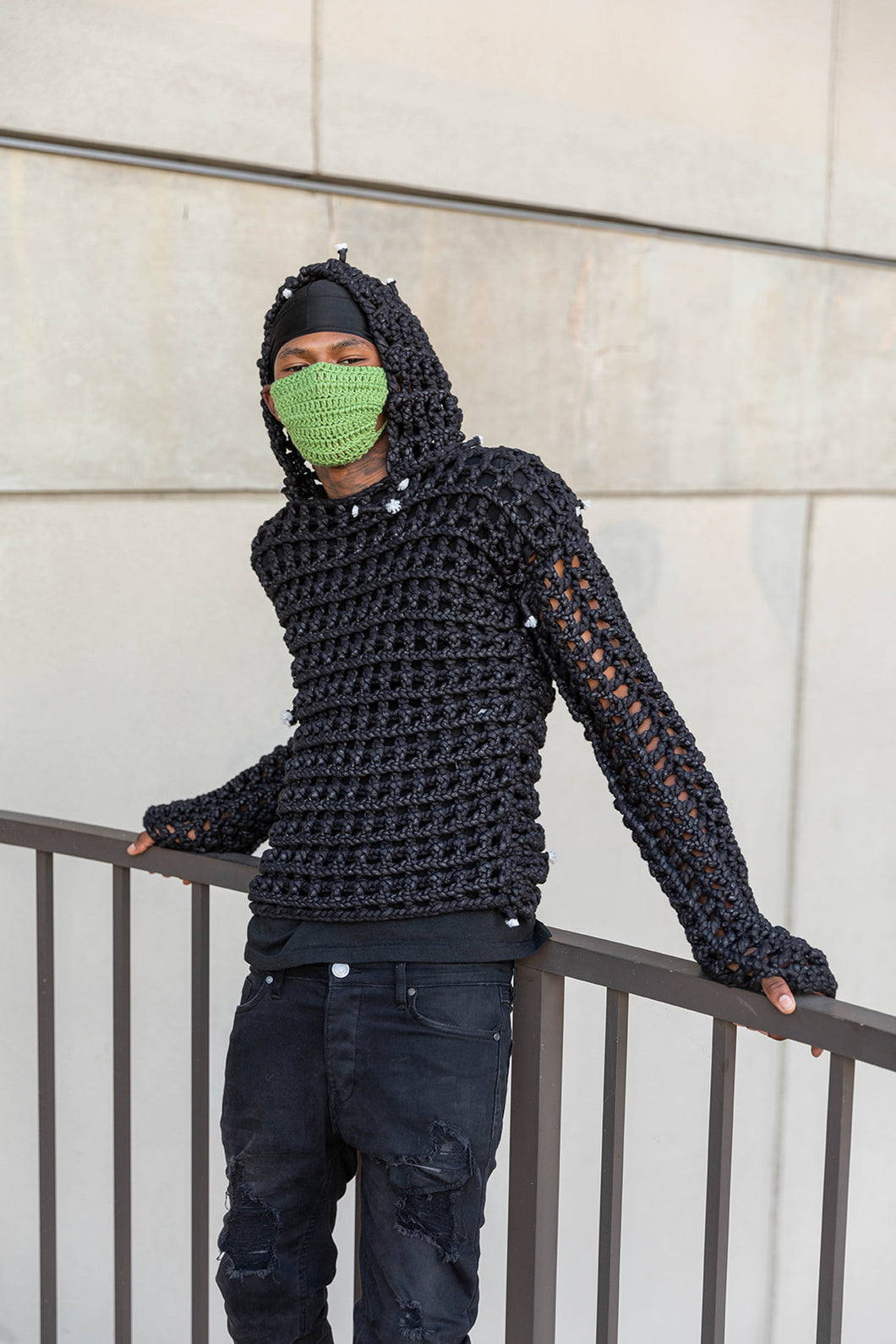 Black Handmade Hoodie