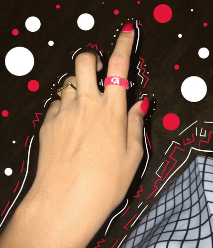 Handmade Embroidery Initial “G” Ring